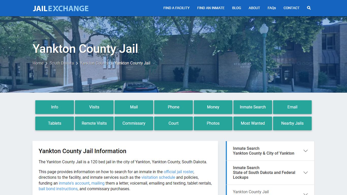 Yankton County Jail, SD Inmate Search, Information